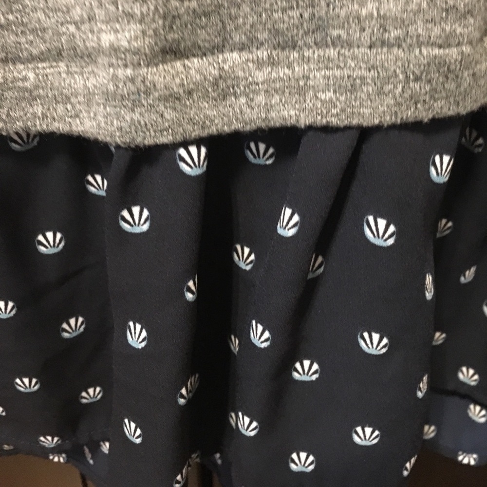 LOFT Layered One Piece. (mixed media) Blouse Gray - Picture 5 of 7